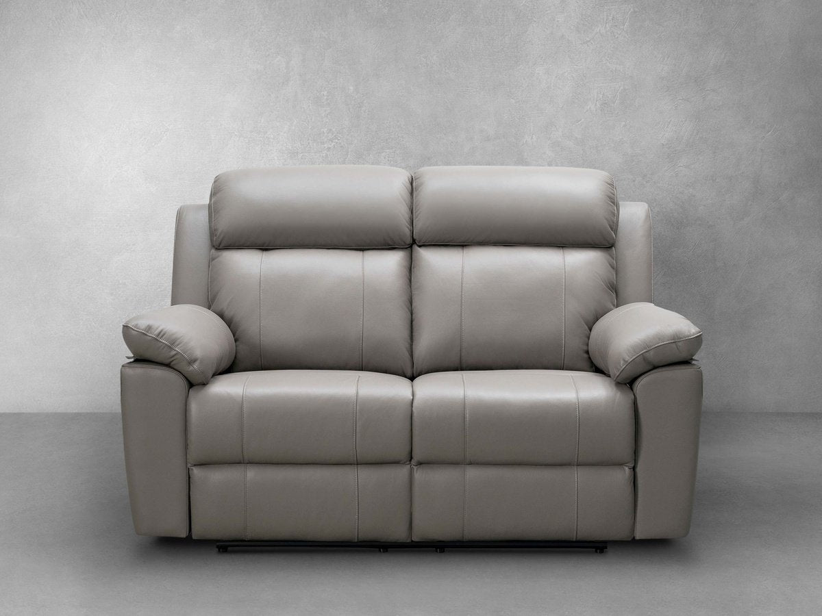 Braylen Top Grain Leather Reclining Loveseat - Gray