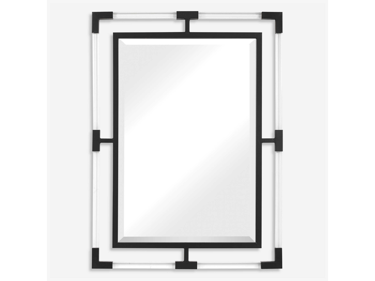 Abbyson Home Brizo Black Iron Mirror
