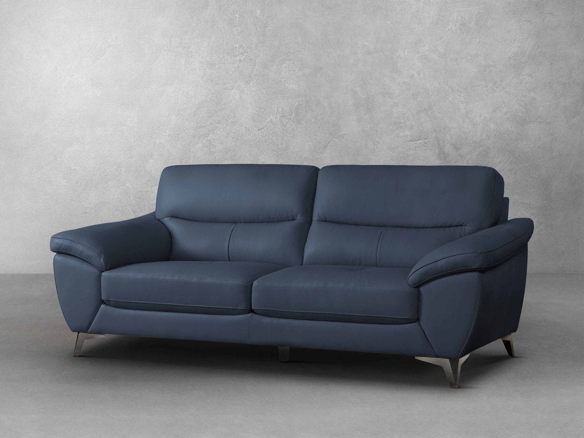 Cadence Top Grain Leather Sofa - Blue