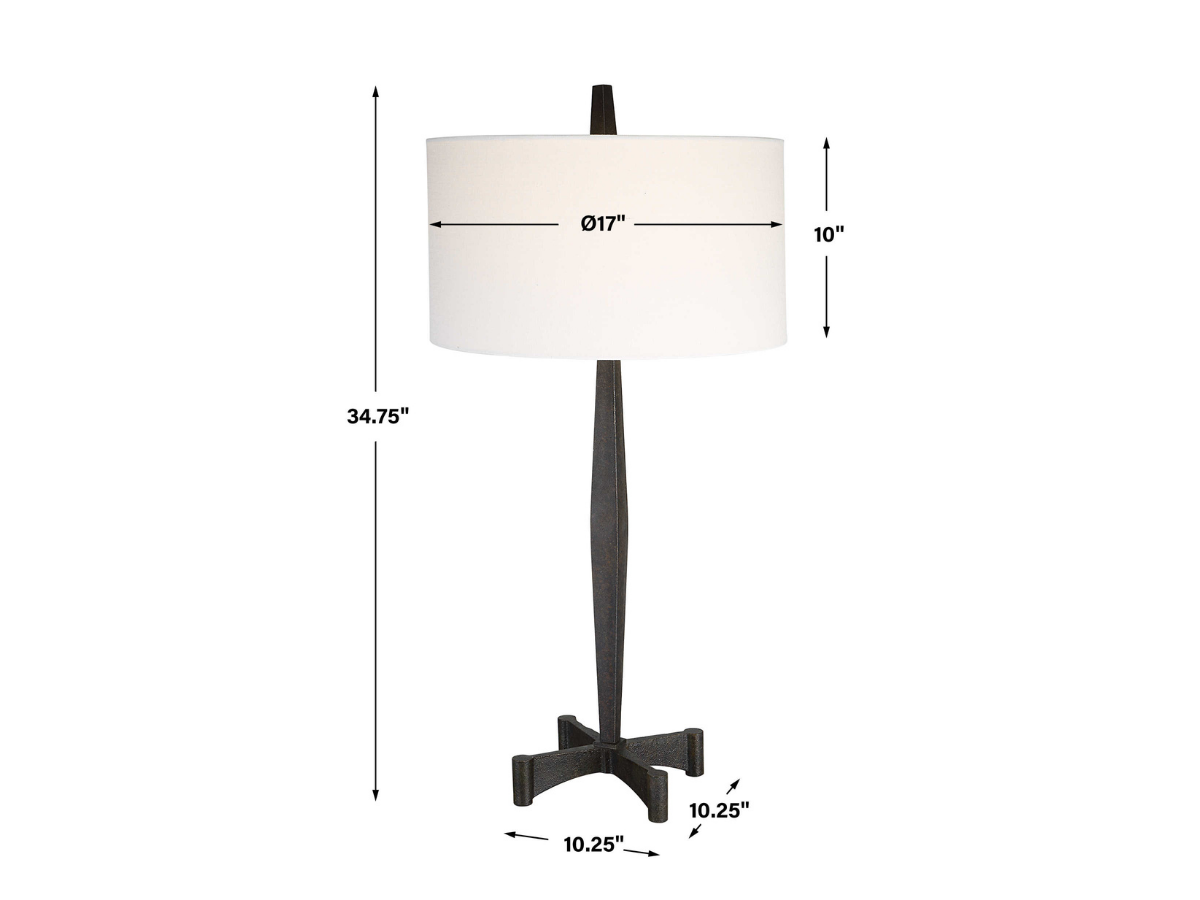 Abbyson Home Caelan Rust Metal Table Lamp