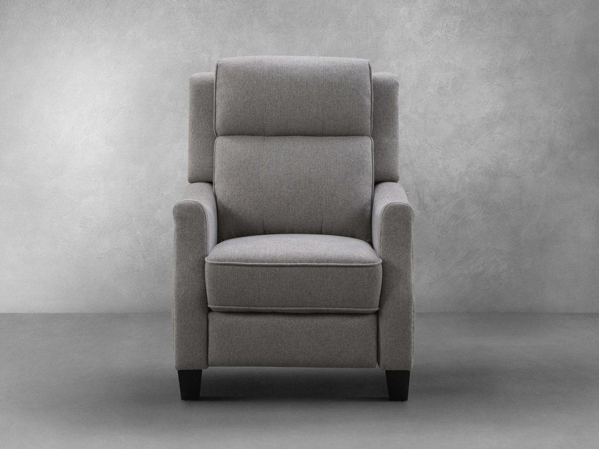 Calvin Fabric Tufted Push-Back Recliner - Gray