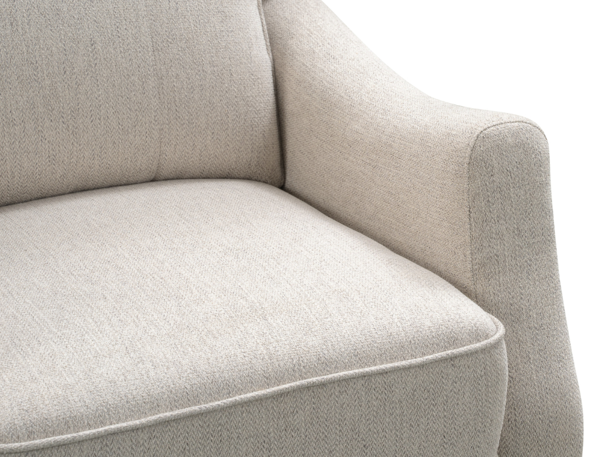 Calvin Fabric Tufted Push-Back Recliner - Cream