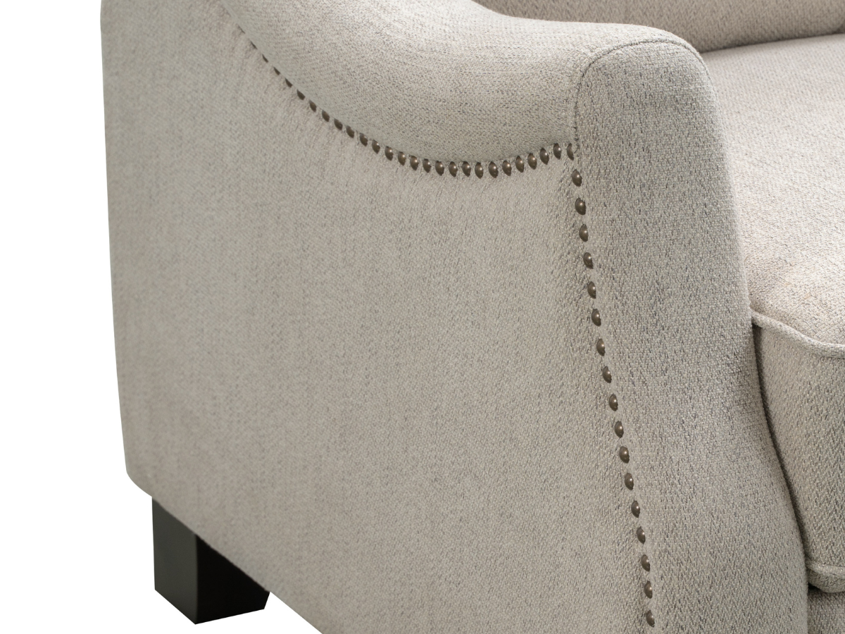 Calvin Fabric Tufted Push-Back Recliner - Cream