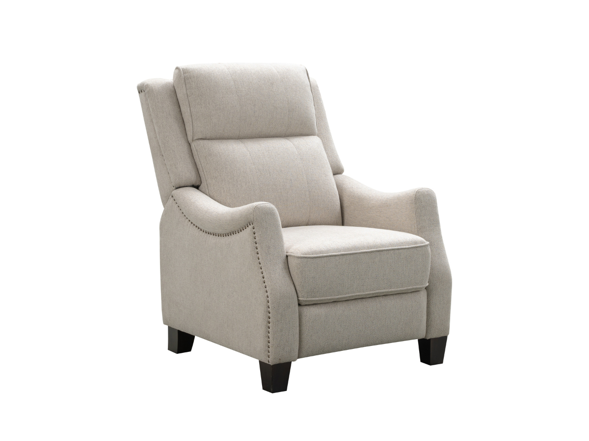 Calvin Fabric Tufted Push-Back Recliner - Cream