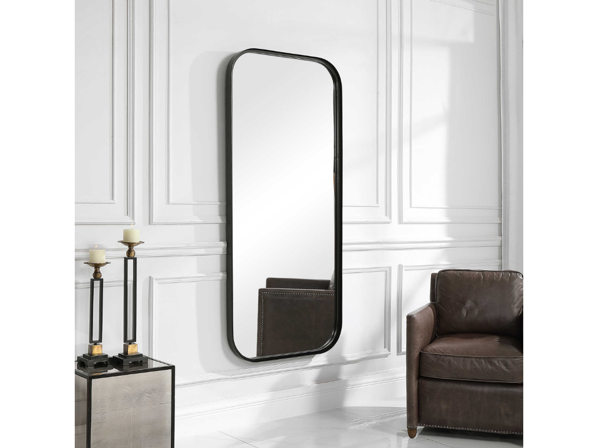 Abbyson Home Celtic Black Tall Iron Mirror