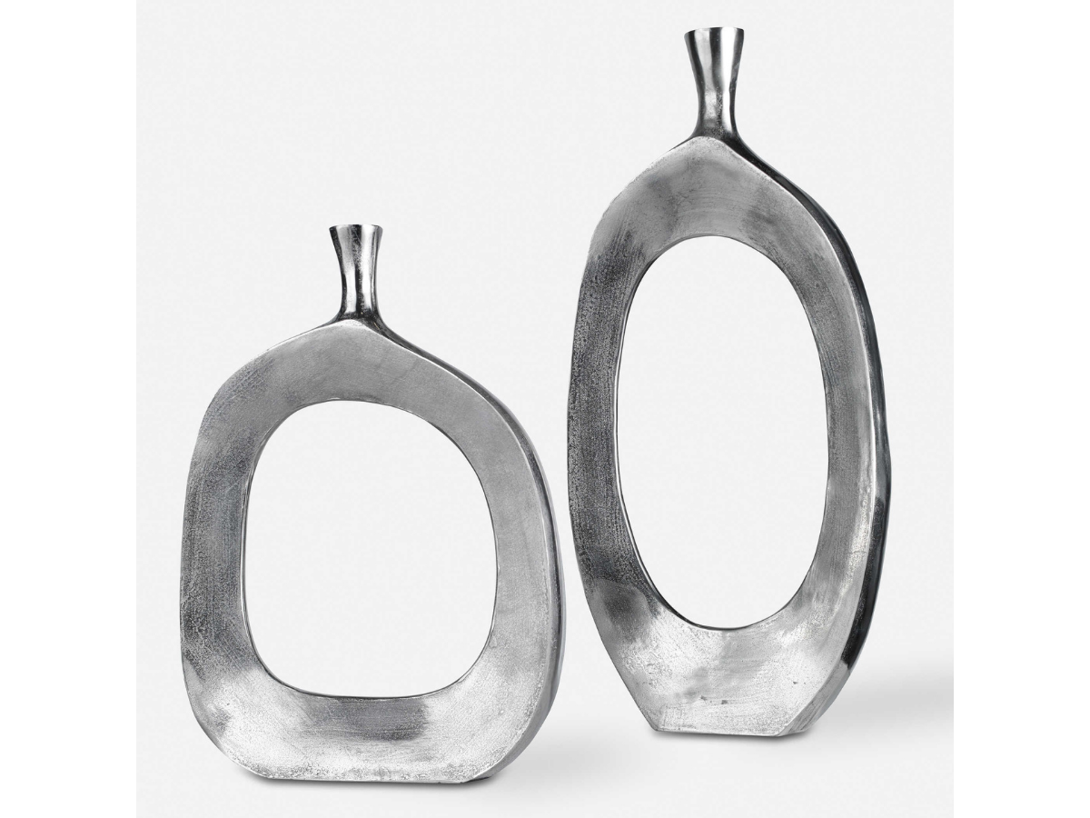 Abbyson Home Charil Aluminum Vases, Set of 2