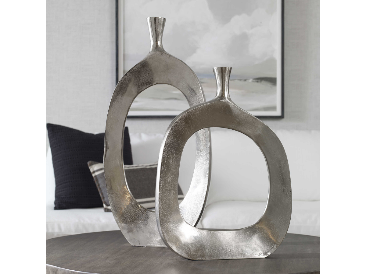 Abbyson Home Charil Aluminum Vases, Set of 2
