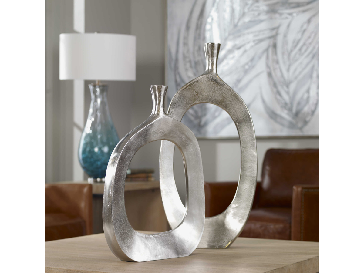 Abbyson Home Charil Aluminum Vases, Set of 2
