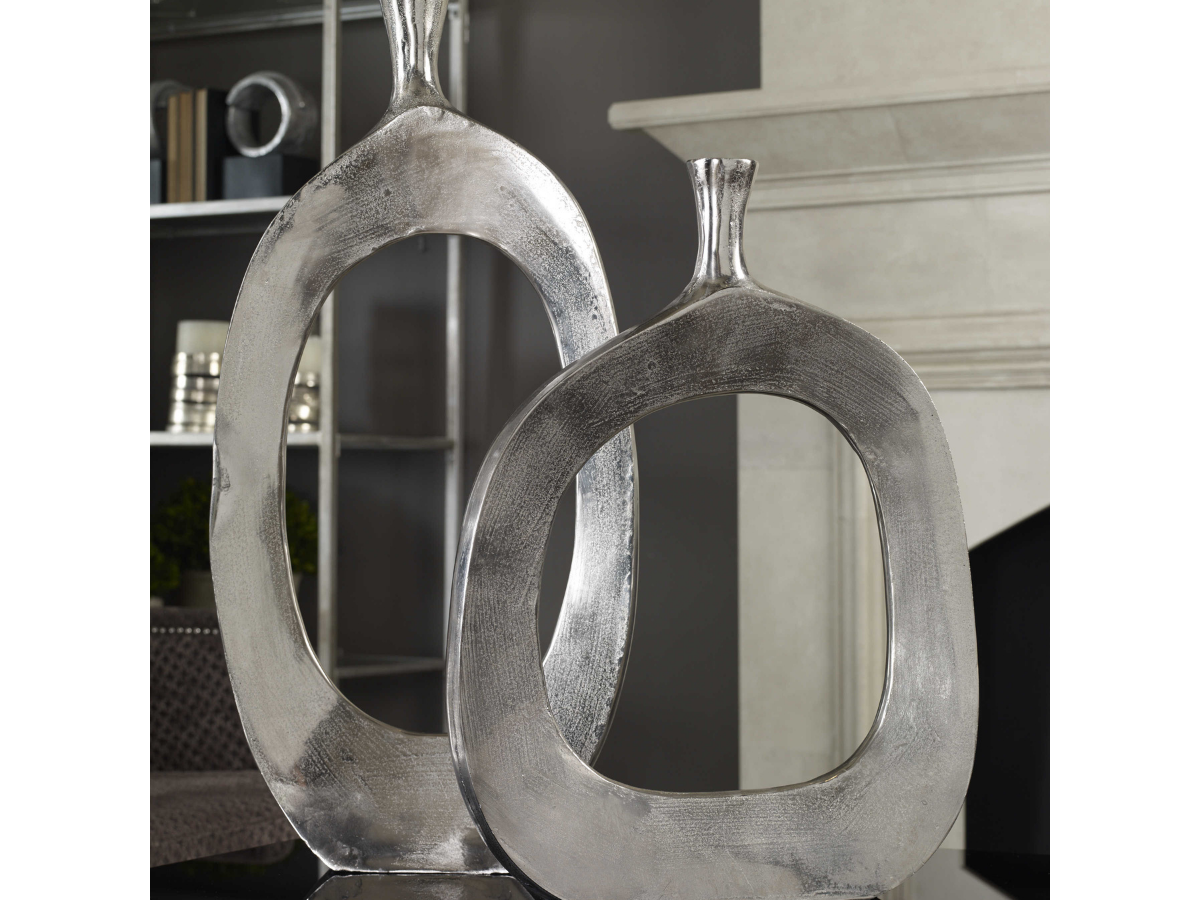 Abbyson Home Charil Aluminum Vases, Set of 2