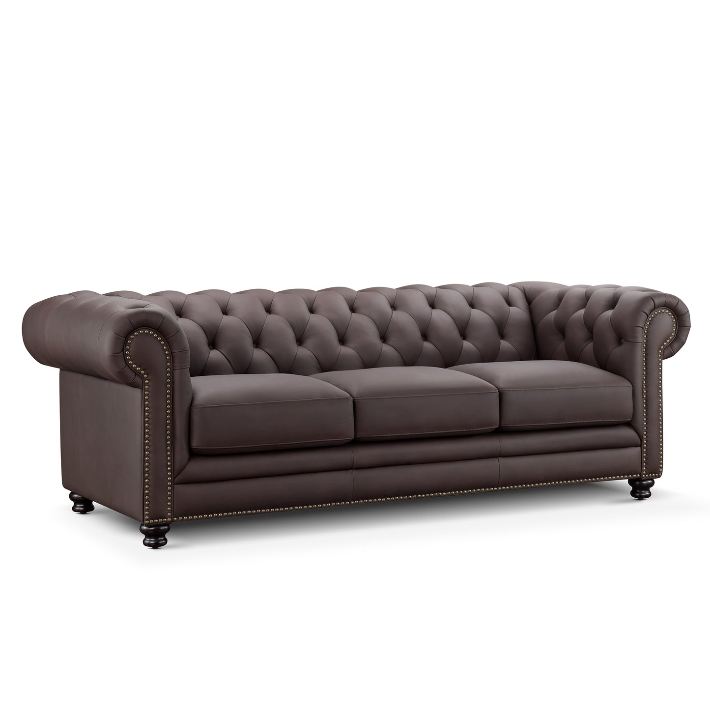 Culver Leather Chesterfield Sofa, Brown