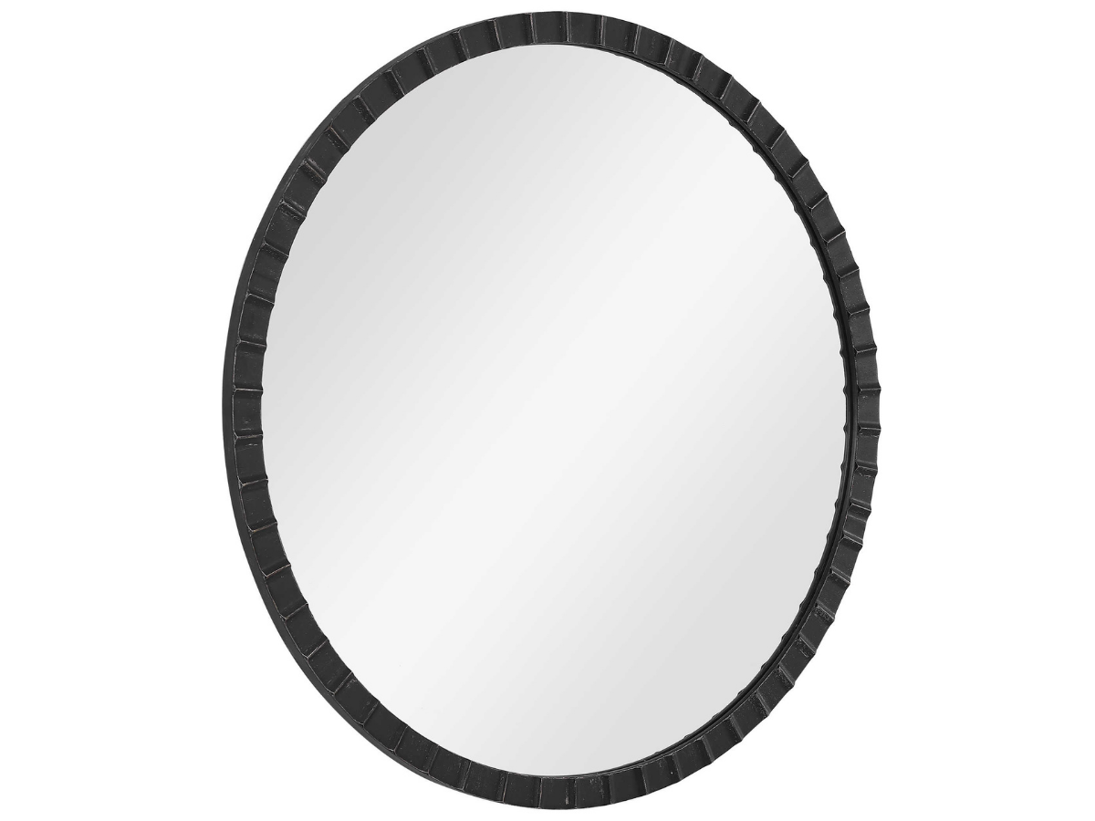Abbyson Home Delphine Round Industrial Mirror