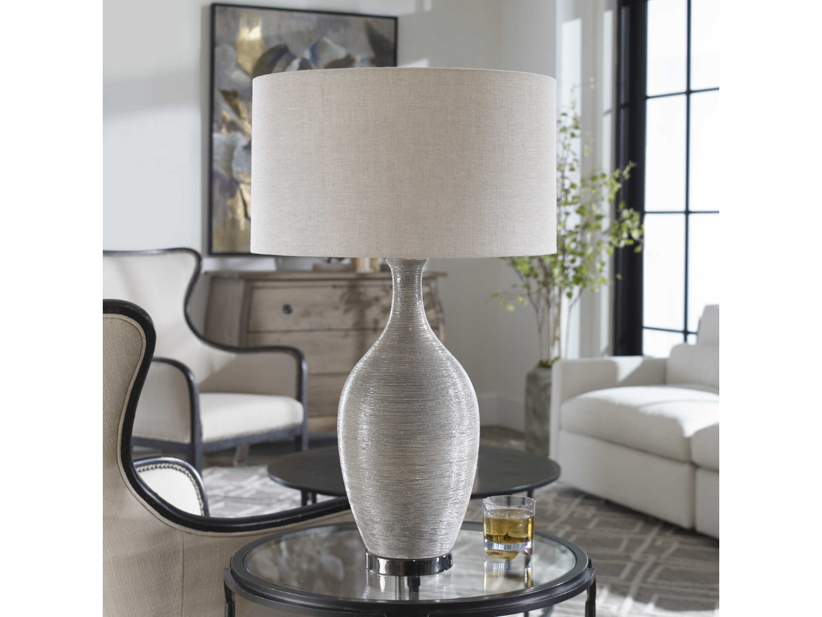 Abbyson Home Diana Gray Textured Table Lamp