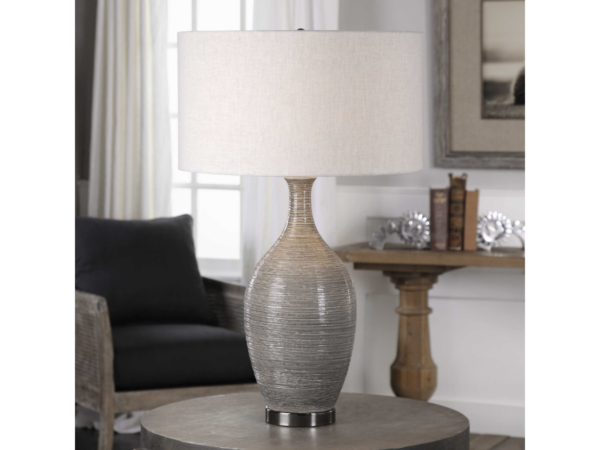 Abbyson Home Diana Gray Textured Table Lamp