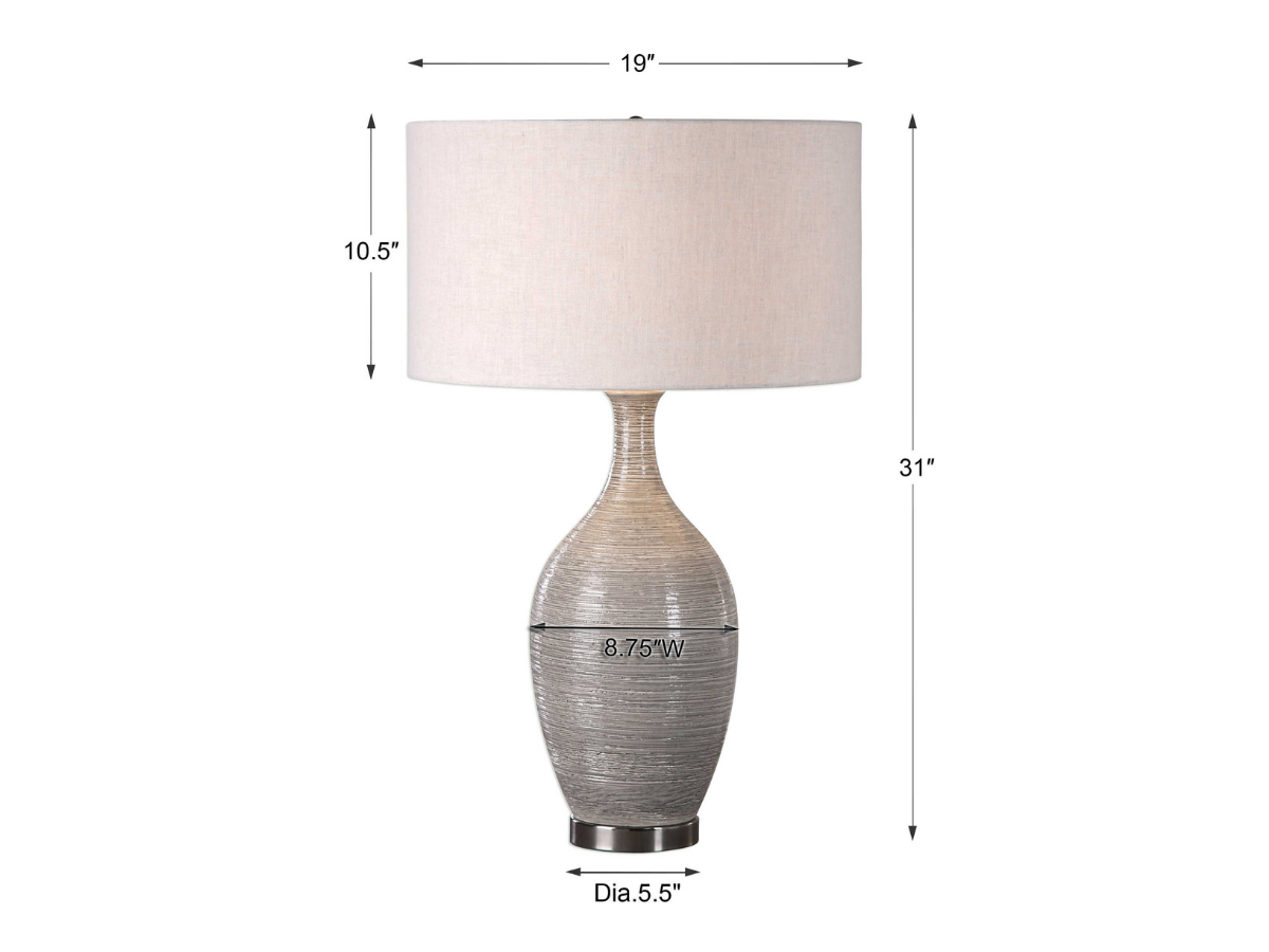 Abbyson Home Diana Gray Textured Table Lamp