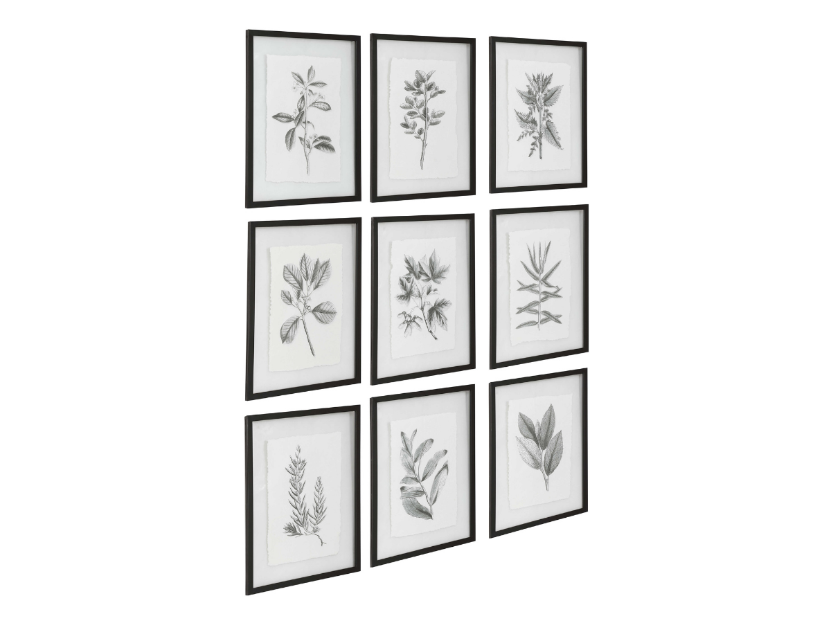 Abbyson Home Flora Framed Prints, Set of 9