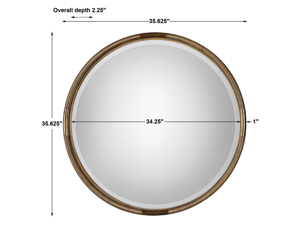 Abbyson Home Fontane Iron Coil Round Mirror