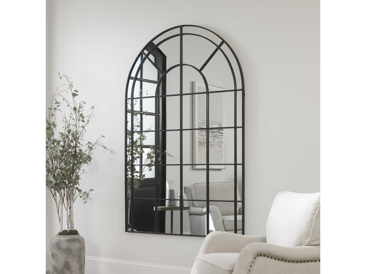Abbyson Home Galia Black Arch Iron Mirror