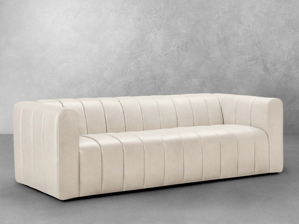 Gianna Leather Sofa - Ivory
