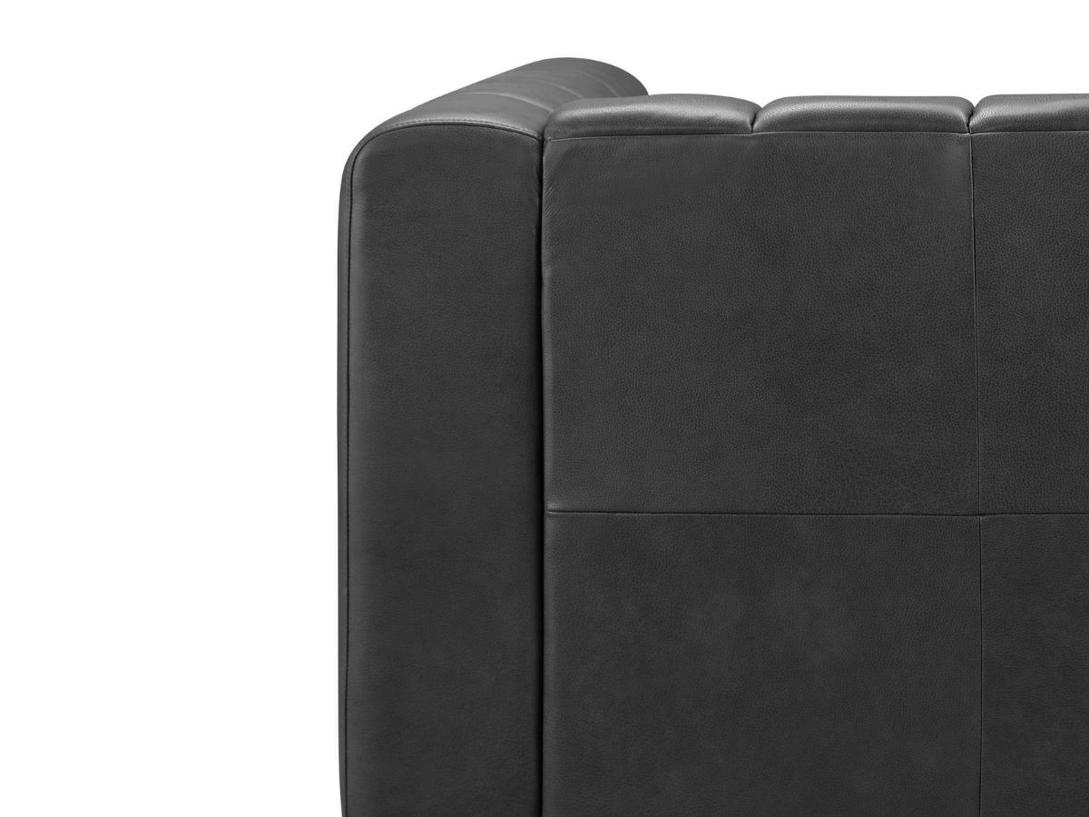 Gianna Leather Sofa - Dark Gray