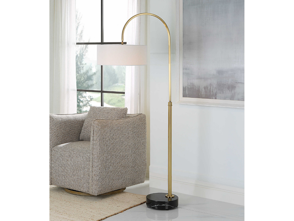 Abbyson Home Huxley Brass Arch Floor Lamp