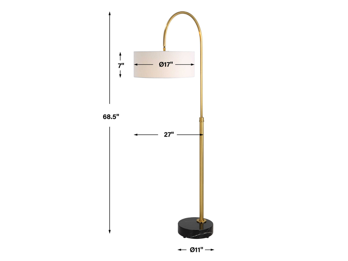 Abbyson Home Huxley Brass Arch Floor Lamp