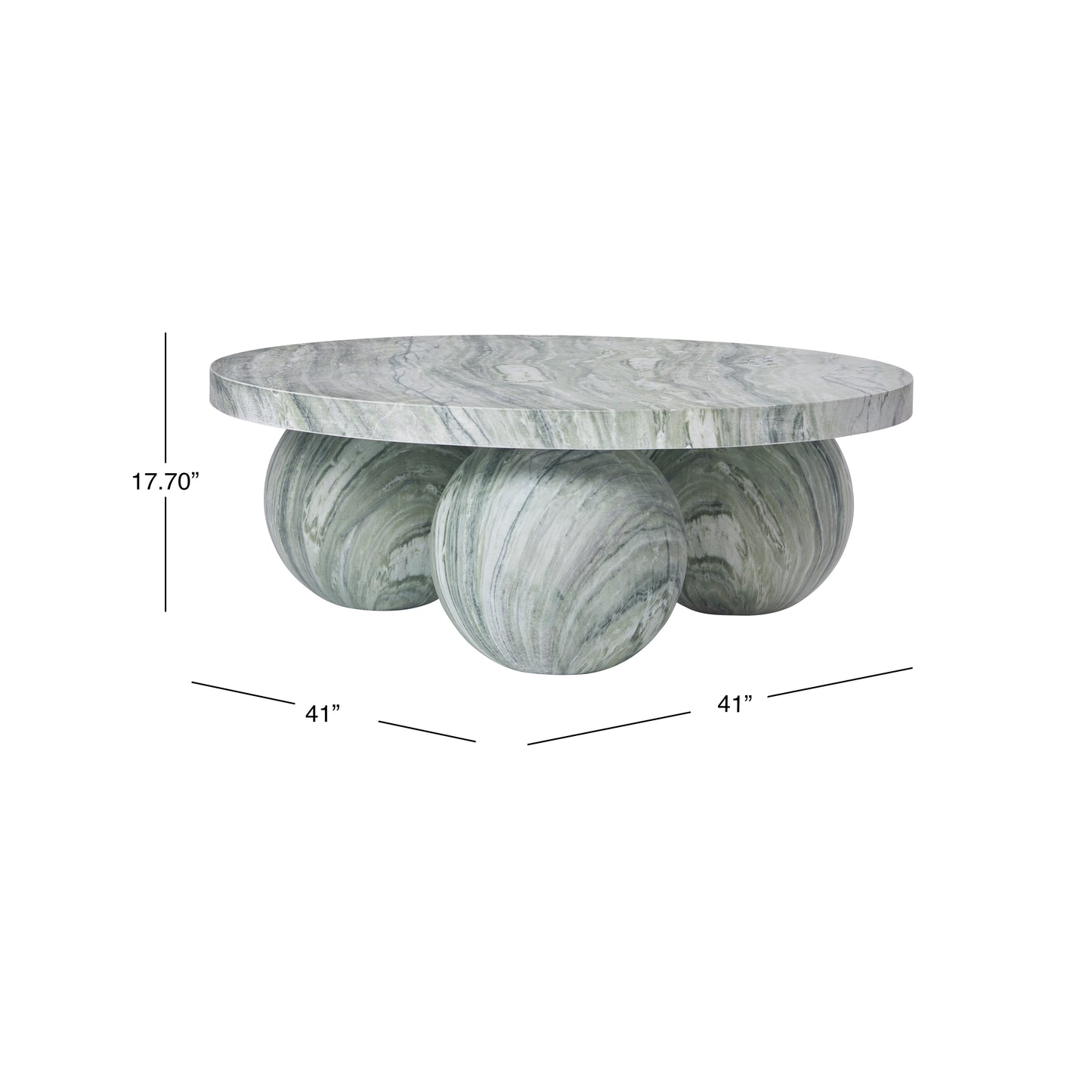 JoJo Fletcher Cosmo Faux Marble Coffee Table, Green