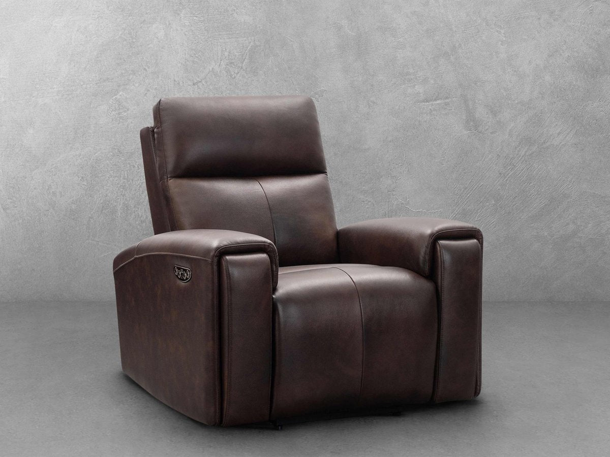 Keegan Leather Power Recliner - Brown