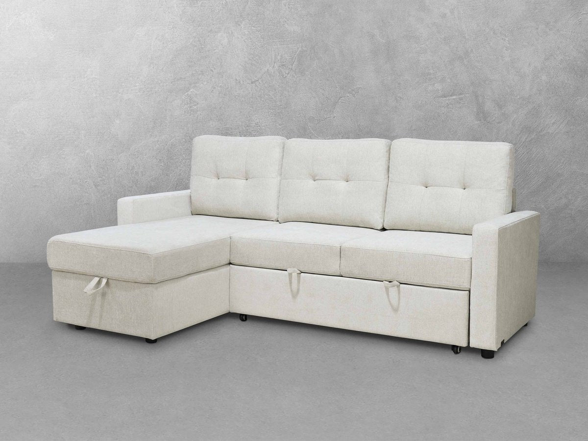 Kylie Storage Sofa Bed Reversible Sectional - Cream
