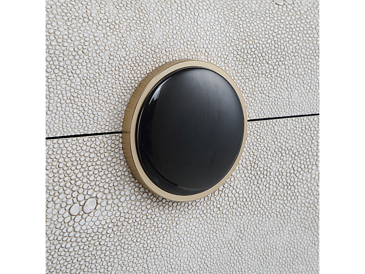 Abbyson Home Landry White Shagreen Box