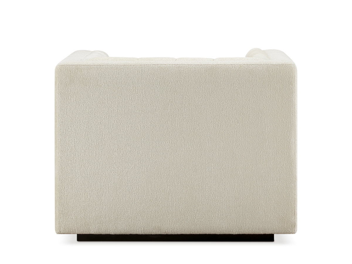 Lavish Upholstered Fabric Channel Chair - Cream