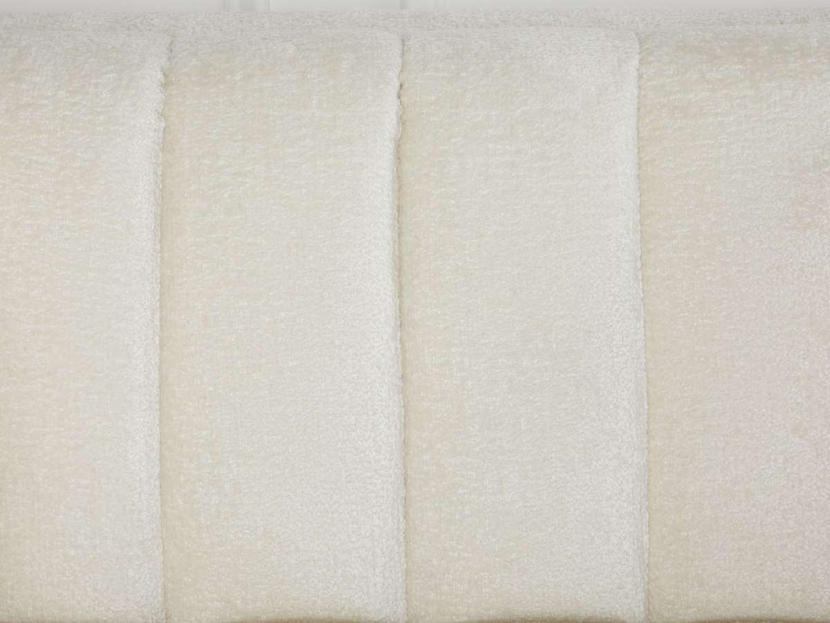 Lavish Upholstered Fabric Channel Chair - Cream