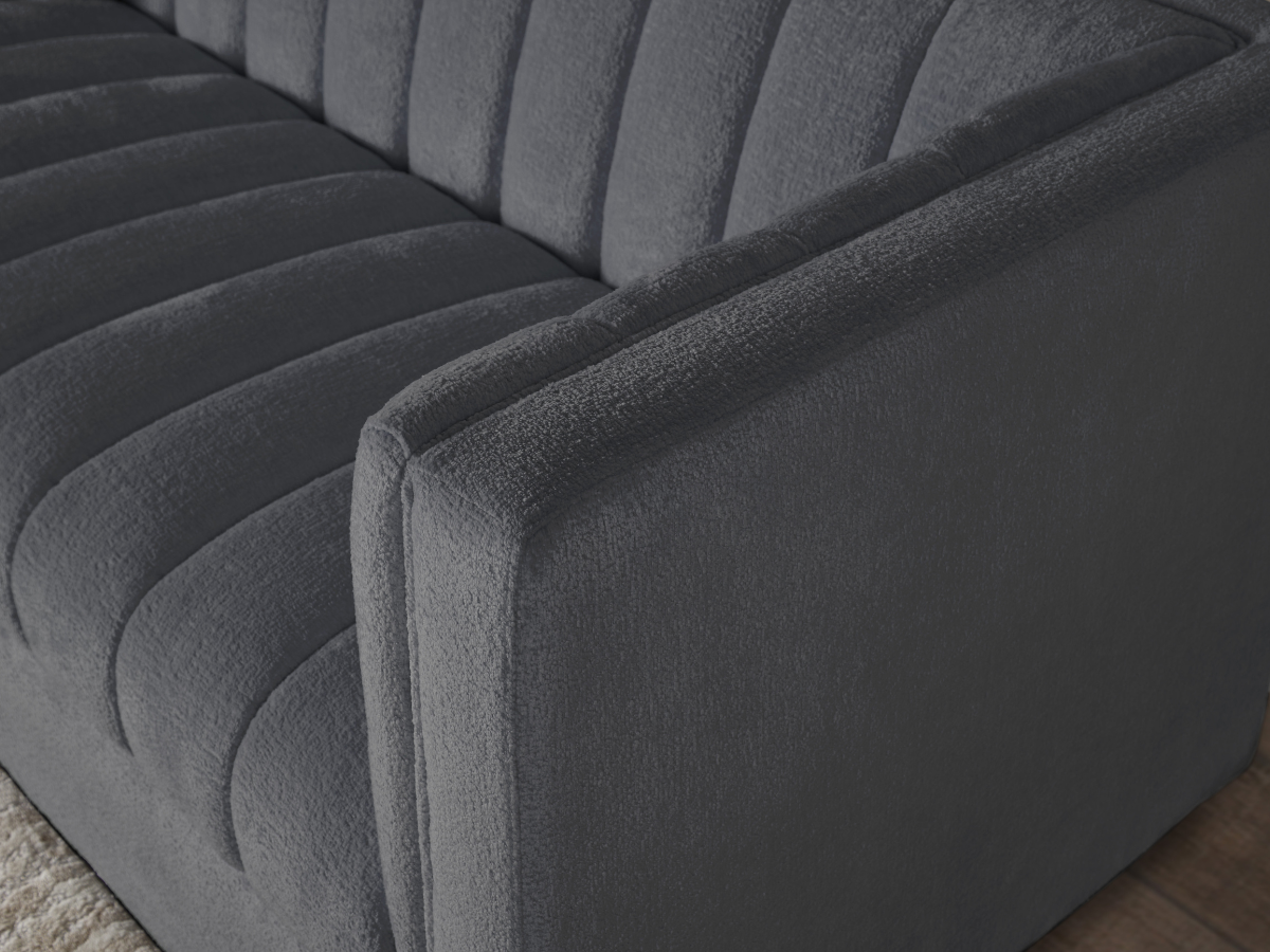 Lavish Upholstered Fabric Channel Chair - Gray