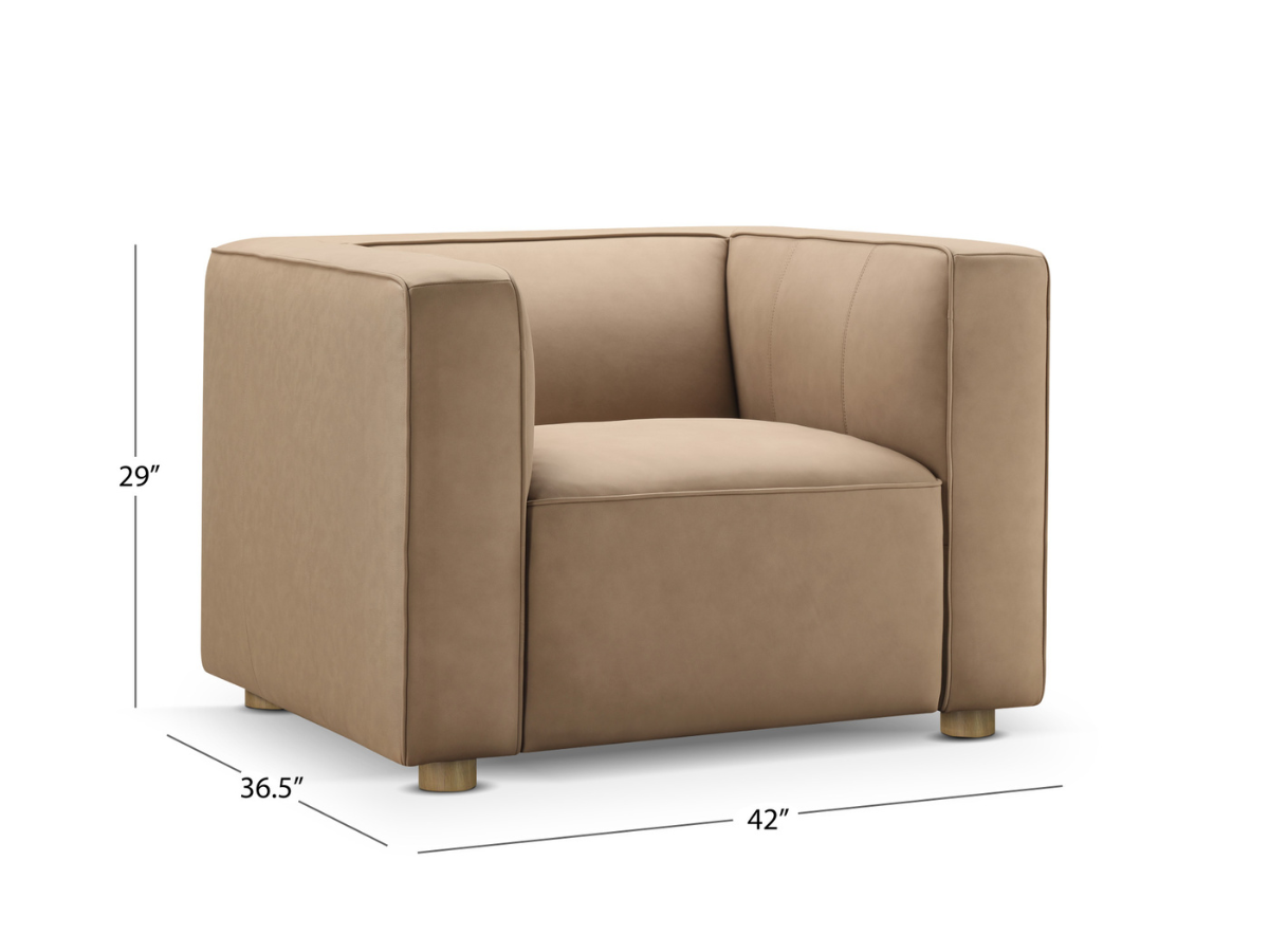 JoJo Fletcher Matteo Nubuck Leather Chair - Saddle