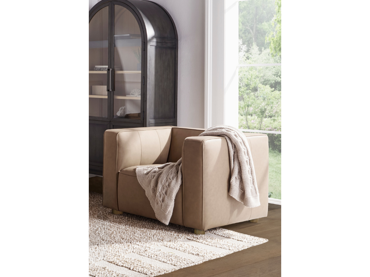 JoJo Fletcher Matteo Nubuck Leather Chair - Saddle