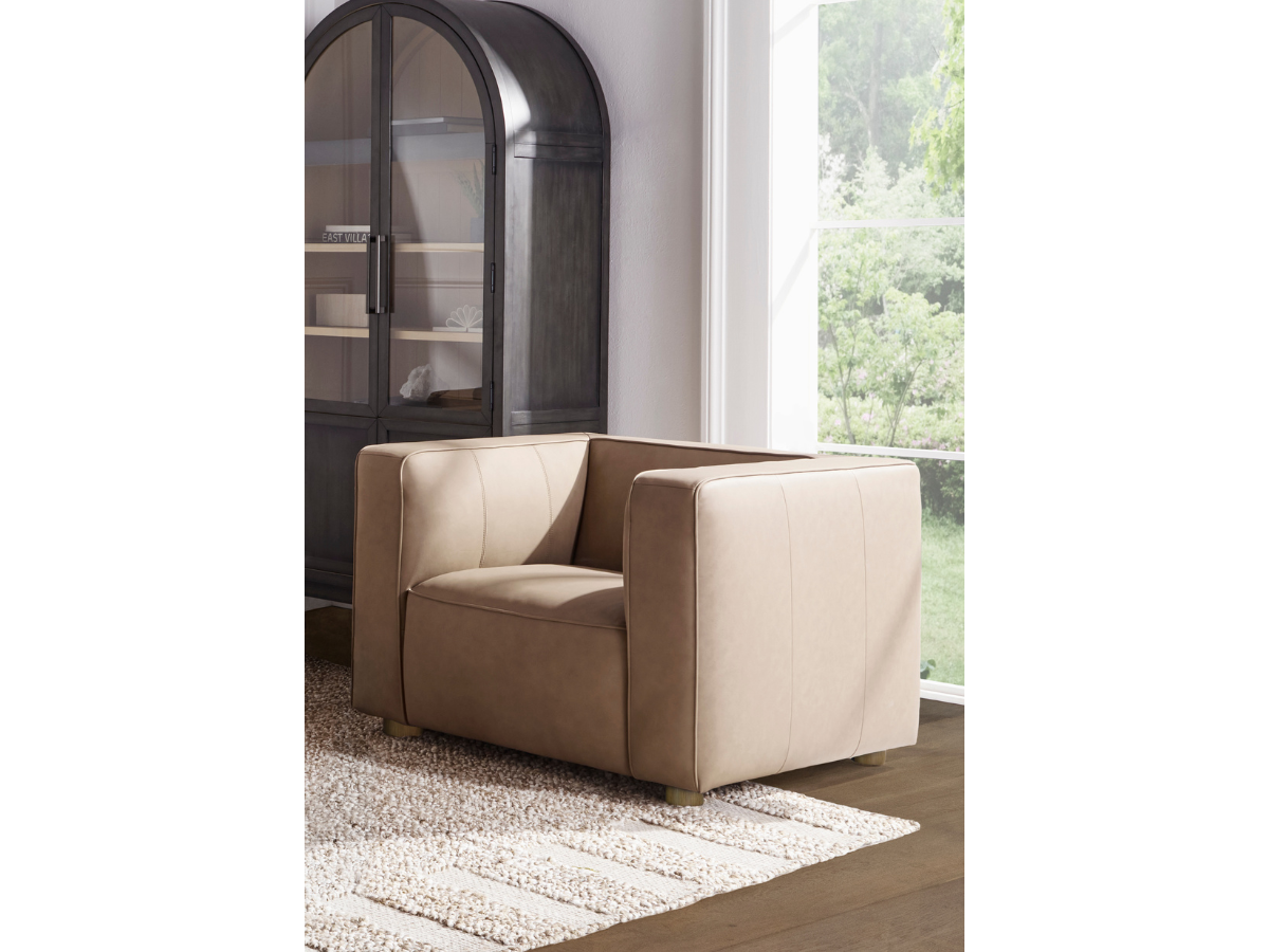 JoJo Fletcher Matteo Nubuck Leather Chair - Saddle