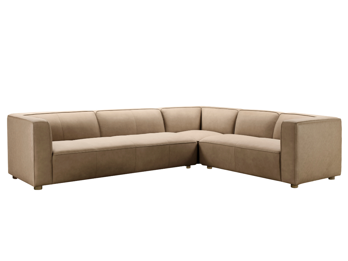 JoJo Fletcher Matteo Nubuck Leather Sectional - Saddle