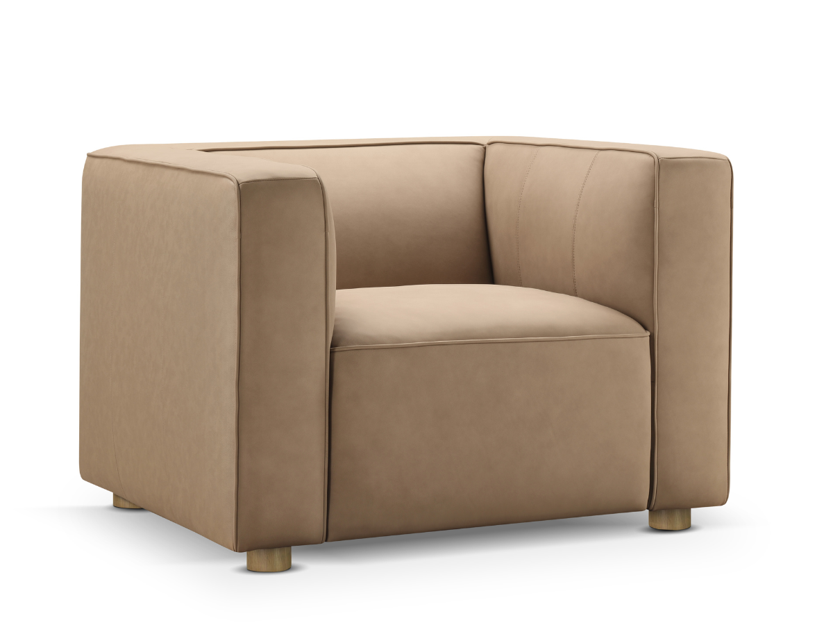 JoJo Fletcher Matteo Nubuck Leather Chair - Saddle