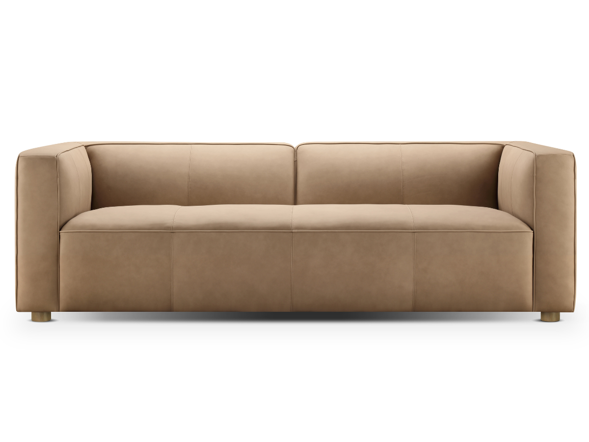 JoJo Fletcher Matteo Nubuck Leather Sofa - Saddle