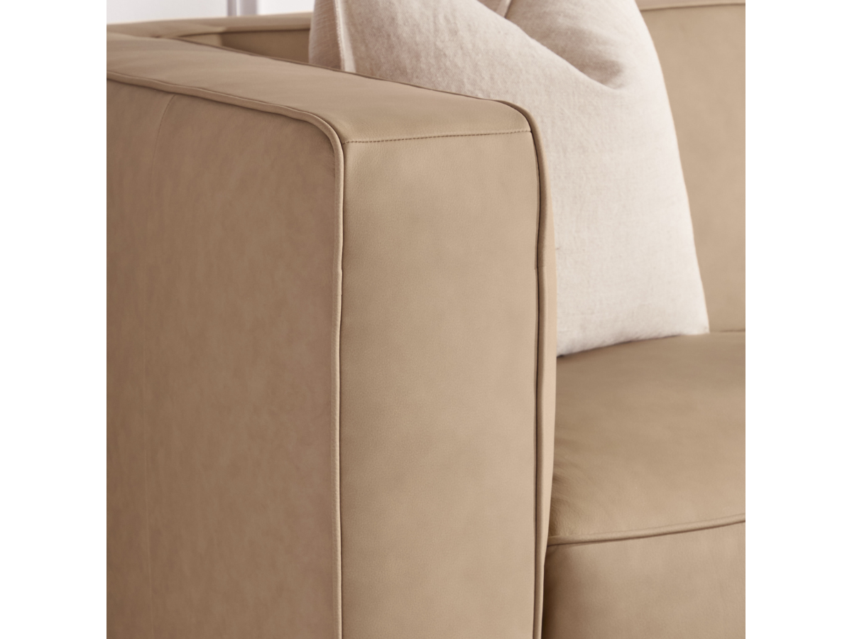 JoJo Fletcher Matteo Nubuck Leather Sectional - Saddle