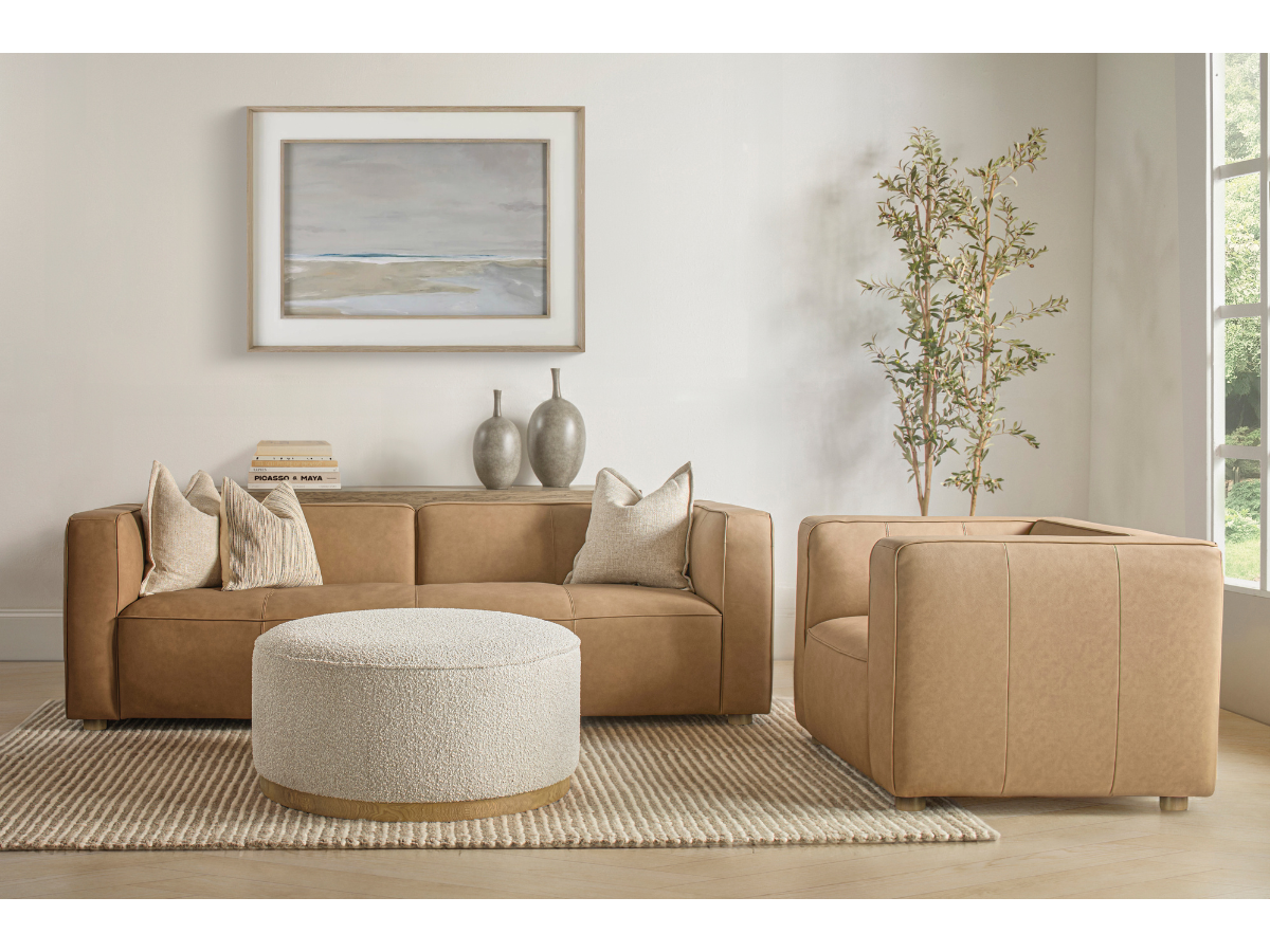 JoJo Fletcher Matteo Nubuck Leather Chair - Saddle