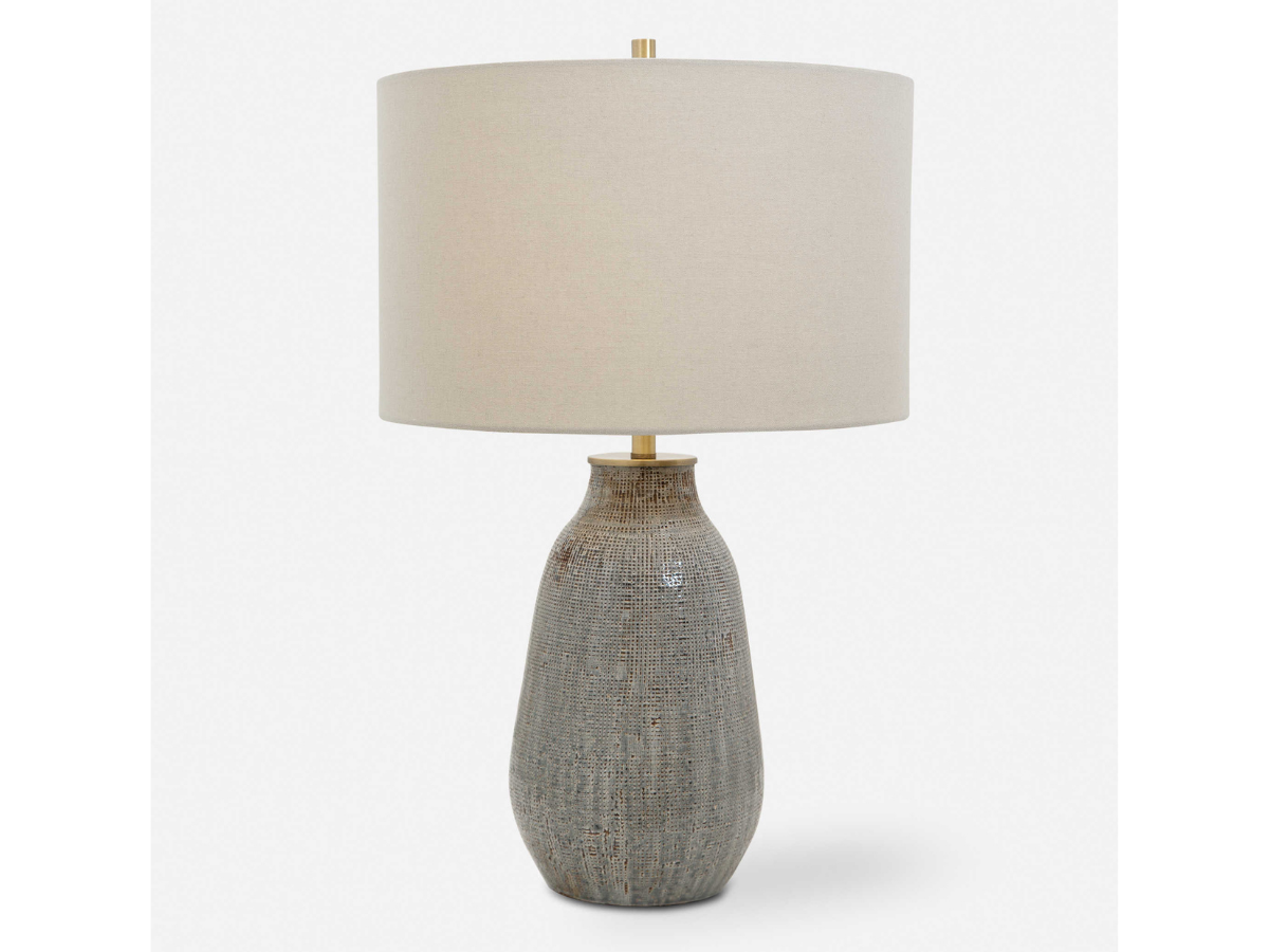 Abbyson Home Moira Gray Textured Table Lamp