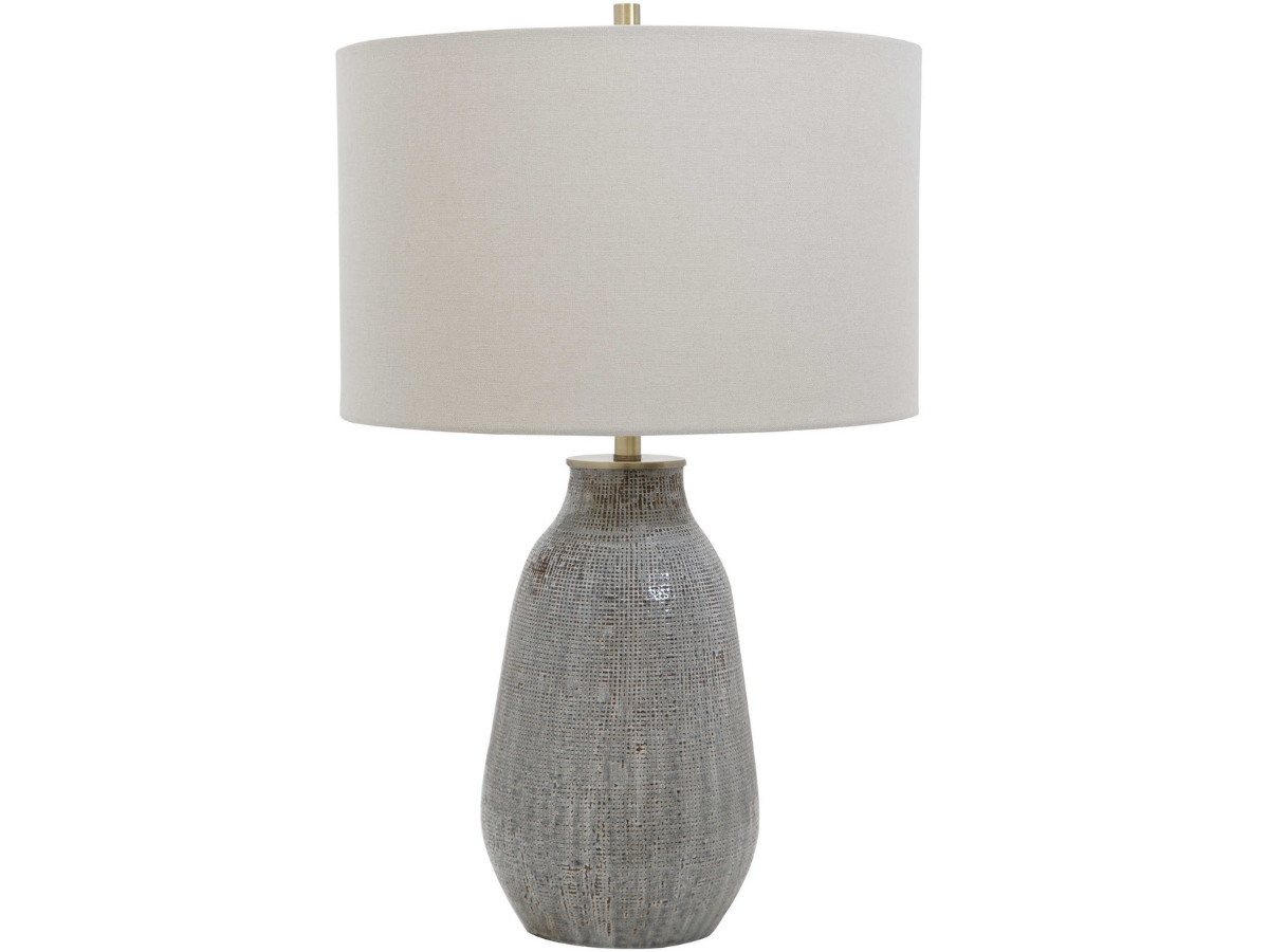 Abbyson Home Moira Gray Textured Table Lamp