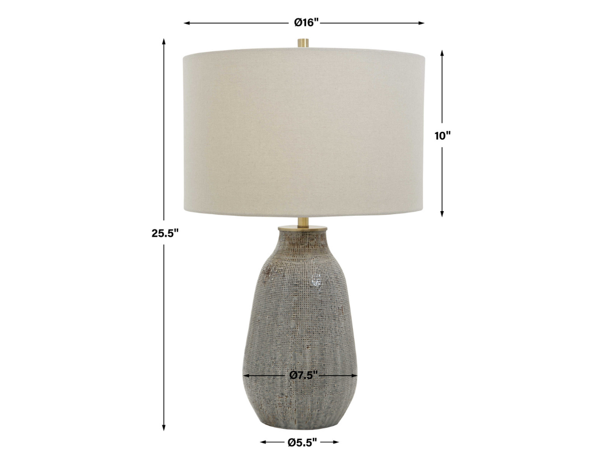 Abbyson Home Moira Gray Textured Table Lamp