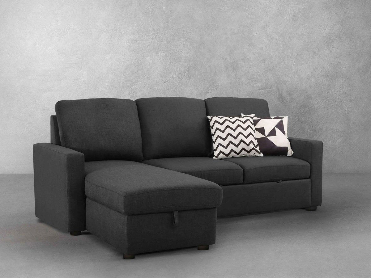 Newton Reversible Storage Sofa Bed Sectional - Gray
