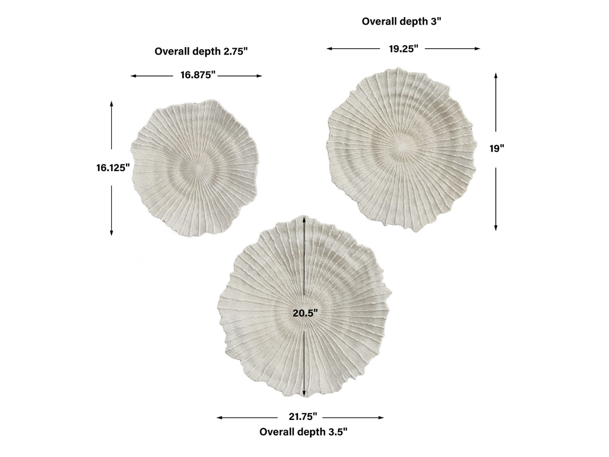 Abbyson Home Ollivander Coral Wall Decor, Set of 3