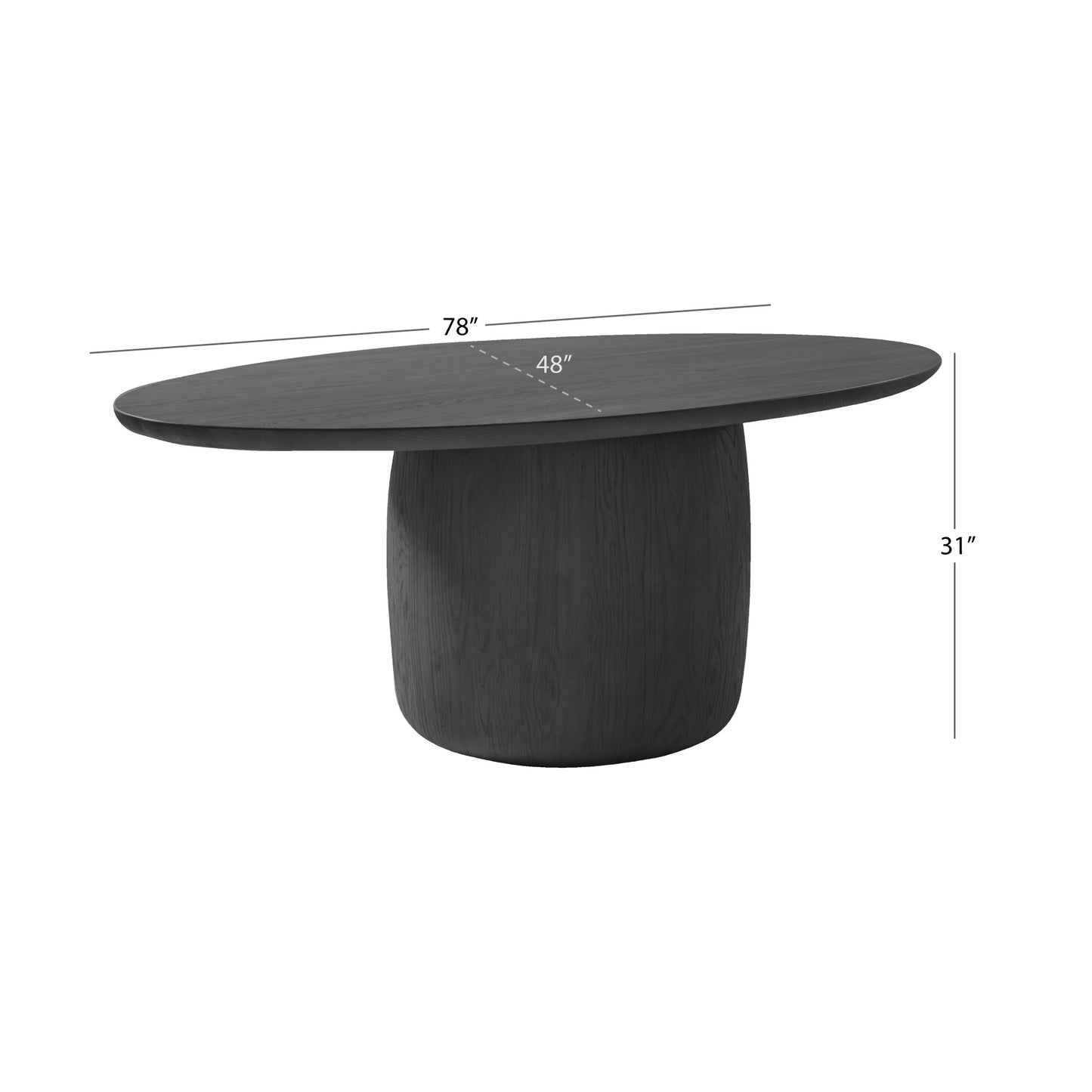 JoJo Fletcher Pauline Oak Oval Dining Table 78" - Black