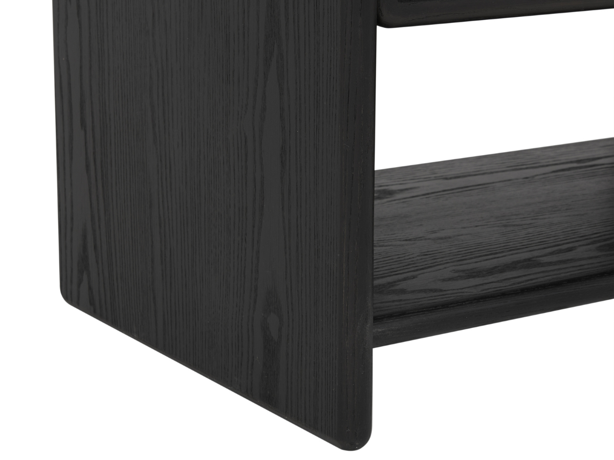 JoJo Fletcher Pauline 1-Drawer Oak & Natural Cane Nightstand - Black