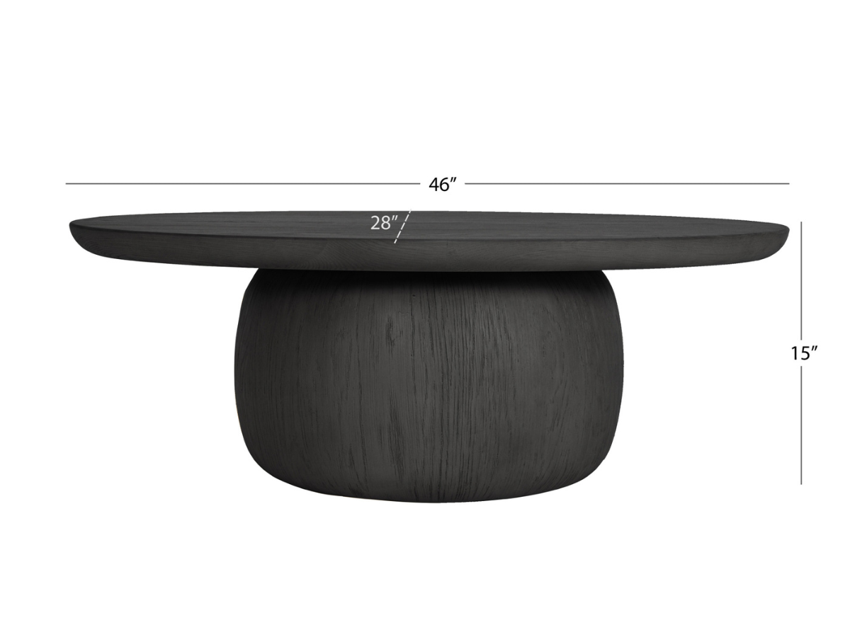 JoJo Fletcher Pauline 46"W Oak Coffee Table - Black