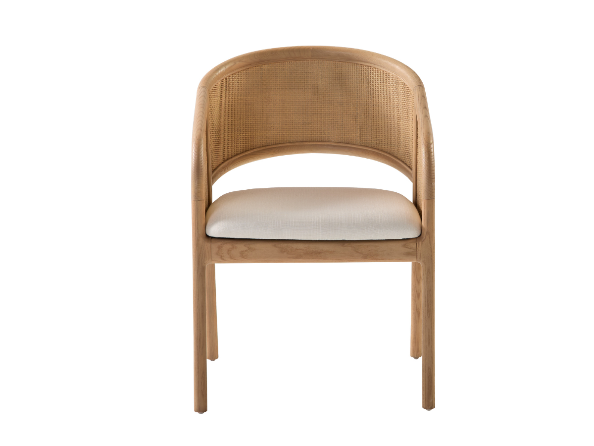 JoJo Fletcher Pauline Oak & Natural Cane Barrel Dining Chair - Blonde