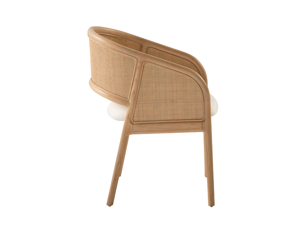 JoJo Fletcher Pauline Oak & Natural Cane Barrel Dining Chair - Blonde